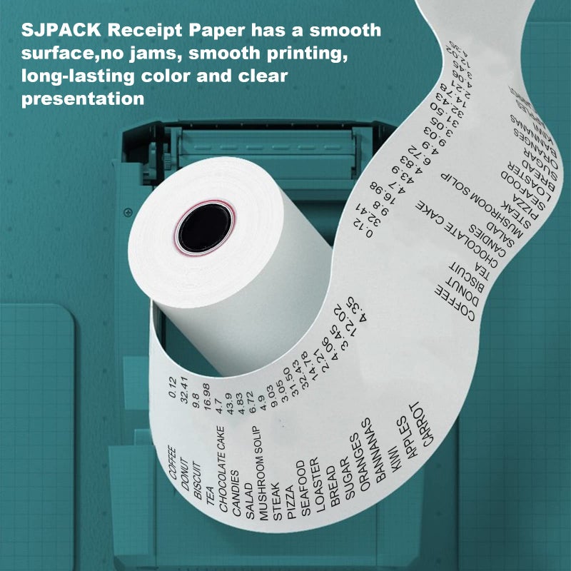 SJPACK Thermal Paper 2 1/4" x 50' Pos Receipt Paper, 50 rolls Cash Register Roll Verifone Vx510 Vx520 Vx570 Ingenico iCT200 iCT 220 iCT250 - Image 3